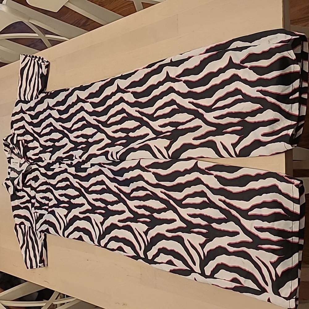 NWOT Collusion Zebra Print Oversized Vibrant Button Front Jumpsuit with Pocket